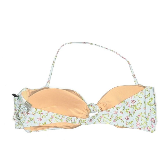 NWT J. Crew Knot Bandeau Bikini Top in Cloud Meadow Floral Print - Picture 2 of 4